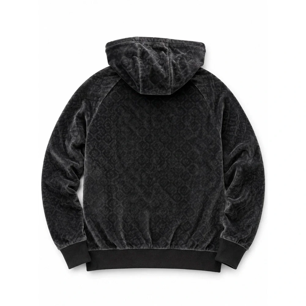 Old Navy Kids Velour Zip Hoodie Black M 8 Oversized